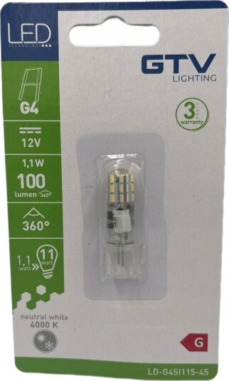 Gtv Led Pære Gtv Ld G93w25 45 2,5W G9 Smd 2835 Dimmbar 220Lm 4000K Nøytral