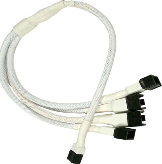 Nanoxia vifte-splitterkabel 30cm 3-pin til 4x 3-pin Hvit Nanoxia