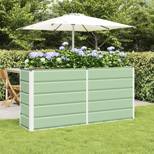 vidaXL Plantekassed grønn 160 x 40 x 75 cm Stål