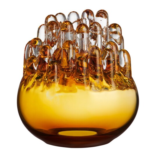Kosta Boda Polar lyslykt 20 cm amber