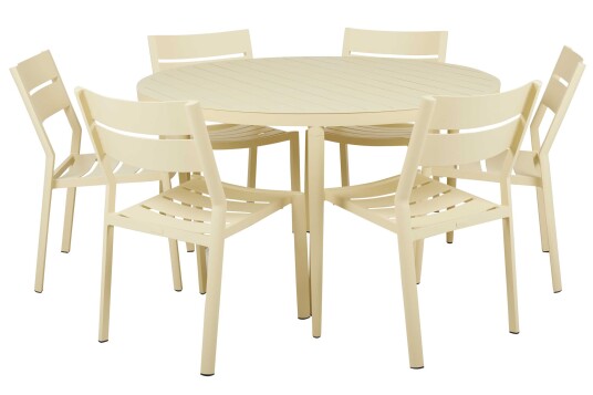 Brafab Bigby & Delia spisegruppe Lemon 6 stoler & bord 130 cm