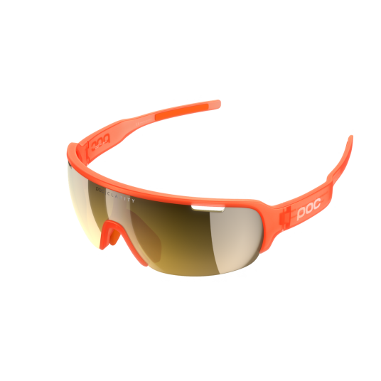 POC Half Blade Sykkelbriller Fluorescent Orange Translucent Clarity Gold Mirror