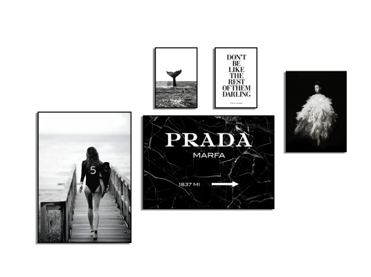 Plakat – Uttrykk for Eleganse / PRADA / Sett av 5