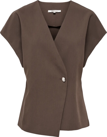ONLY Onlyasmine S/S Asymmetric Shirt Tlr Brown 40 ONLY Onlyasmine S/S Asymmetric Shirt Tlr Brown 40