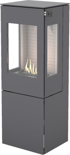 Nexo 120 platina frittstående biopeis med sideglass og ståldør