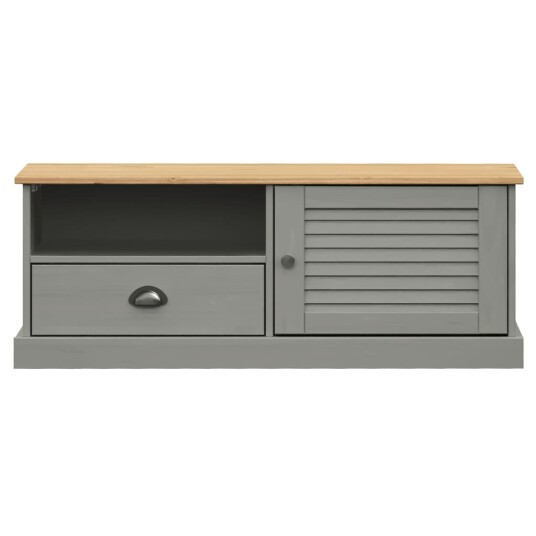 vidaXL TV-benk VIGO grå 106x40x40 cm heltre furu