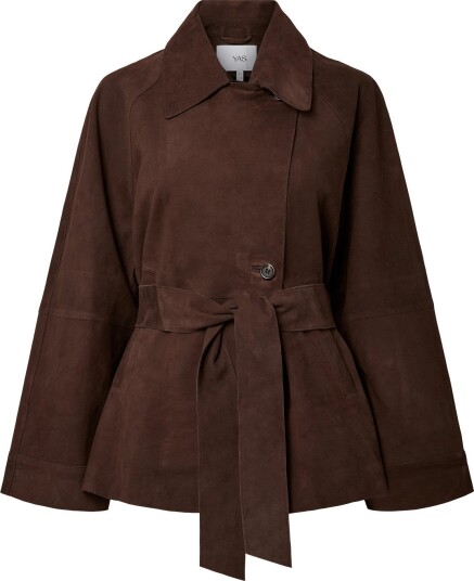 YAS Yasruna Ls Suede Kimono Jacket   Brown   40