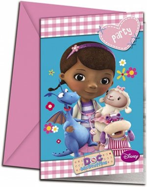 6 stk Invitasjoner Doc McStuffins