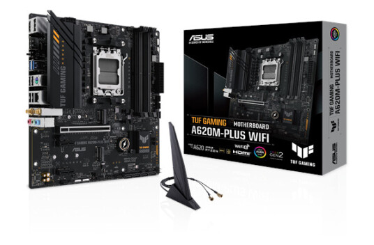 ASUS TUF Gaming A620M-PLUS Micro-ATX Hovedkort med WiFi og Socket AM5 ASUS TUF Gaming A620M-PLUS Micro-ATX Hovedkort med WiFi og Socket AM5