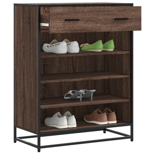 Skoskap brun eik 75x38x97,5 cm konstruert tre og metall 8721102923852 Skoskap brun eik 75x38x97,5 cm konstruert tre og metall 8721102923852