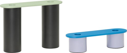 Hübsch Modu Candleholders Multicolour Set Of 2 BLUE,BROWN,GREEN,PURPLE 22X6X16 cm Hübsch Modu Candleholders Multicolour Set Of 2 BLUE,BROWN,GREEN,PURPLE 22X6X16 cm