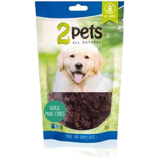 2 Pets Hundefor MiniCubes Hest 400 g - Høyt Kjøttinnhold