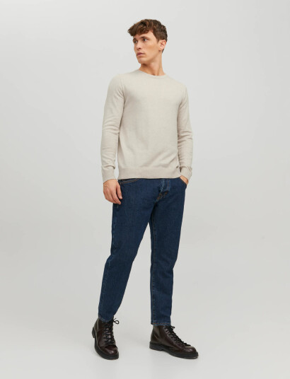 Jack & Jones Jjeemil Knit Crew Neck Noos - Beige - XXXL Jack & Jones Jjeemil Knit Crew Neck Noos - Beige - XXXL