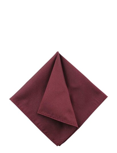 Portia 1924 Solid Silk Pocket Square - Burgundy - ONE SIZE