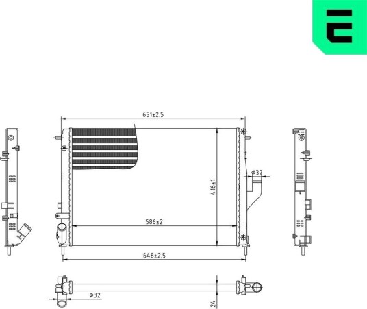 Radiator, motorkjøling ERA 673759