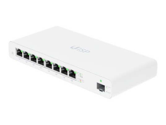 Ubiquiti UISP-R Router med 8 Gigabit Ethernet-porter i hvit Ubiquiti UISP-R Router med 8 Gigabit Ethernet-porter i hvit