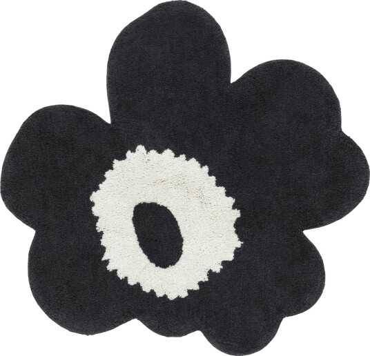 Marimekko Unikko Terry Baderomsmatte 73X74 cm Off white/Charcoal Marimekko Unikko Terry Baderomsmatte 73X74 cm Off white/Charcoal