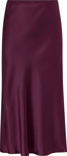 Zizzi Maxi skjørt caMinela Satin Rød