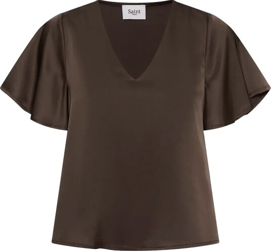 Saint Tropez Lodisasz Ss Blouse Brown XXL