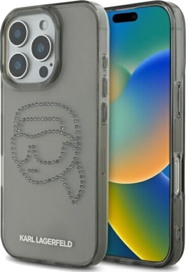 Karl Lagerfeld KLHCP16XHKHDCELK iPhone 16 Pro Max 6.9" black/black hardcase IML Rhinestones Karl Head