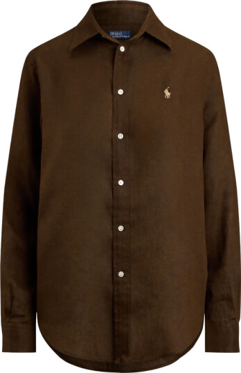Polo Ralph Lauren Classic Fit Linen Shirt - Brown - S