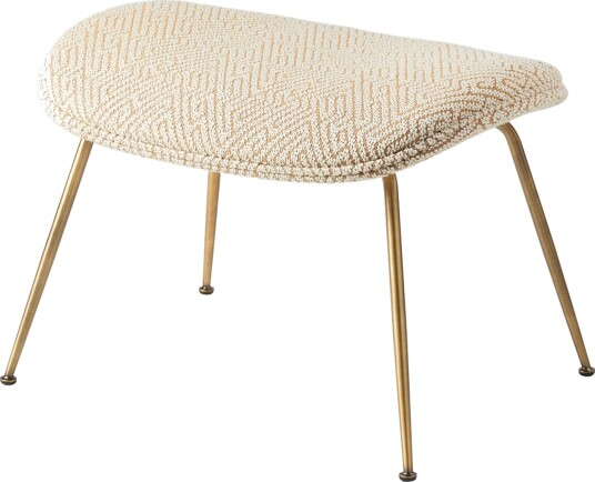 Gubi Beetle Puf Dora Bouclé med Ben i Antikk Messing
