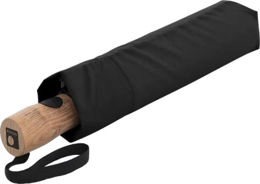 Knirps Duomatic Timber Paraply Black