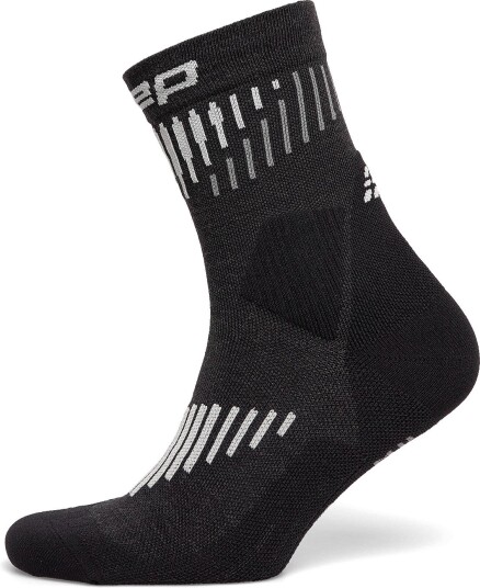 CEP Core Run Merino Socks Mid Cut 3.0   BLACK/WHITE   IV