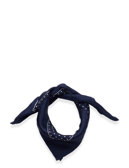Lauren Ralph Lauren Polka Dot Crest Silk Square Scarf Navy ONE SIZE Lauren Ralph Lauren Polka Dot Crest Silk Square Scarf Navy ONE SIZE
