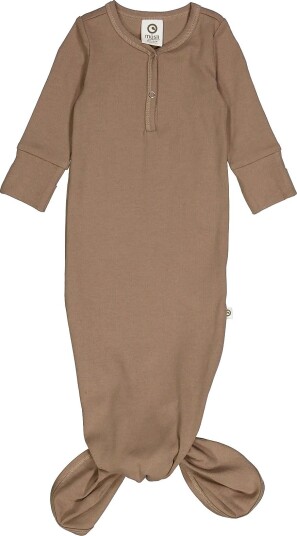 Müsli Rib L/S Knot Gown WALNUT 74 Müsli Rib L/S Knot Gown WALNUT 74