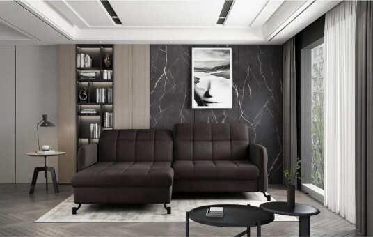 Seksjon Eltap Lorelle 225x160x105 cm Mat Velvet 29 Brun Venstre