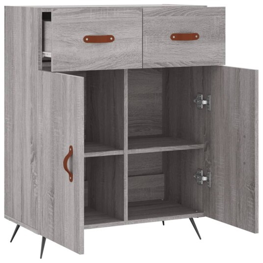 vidaXL Skjenk grå sonoma 69,5x34x90 cm konstruert tre