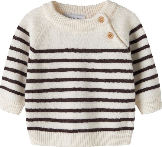 Name it baby - Genser Nbmostripea Ls Knit - Hvit