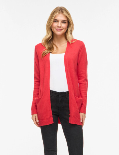 Vila Viril Open L/S Knit Cardigan Noos Coral XS Vila Viril Open L/S Knit Cardigan Noos Coral XS