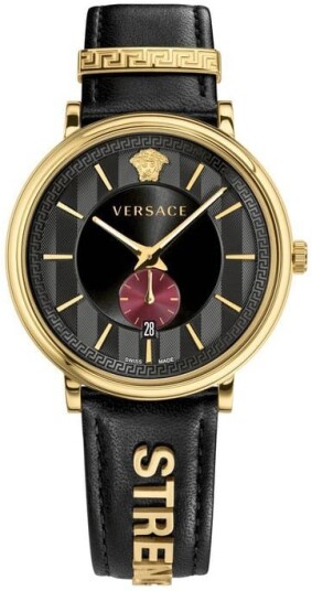 Versace Herreklokke VBQ050017 V Circle Sort/Gulltonet stål Ø42 mm Versace Herreklokke VBQ050017 V Circle Sort/Gulltonet stål Ø42 mm