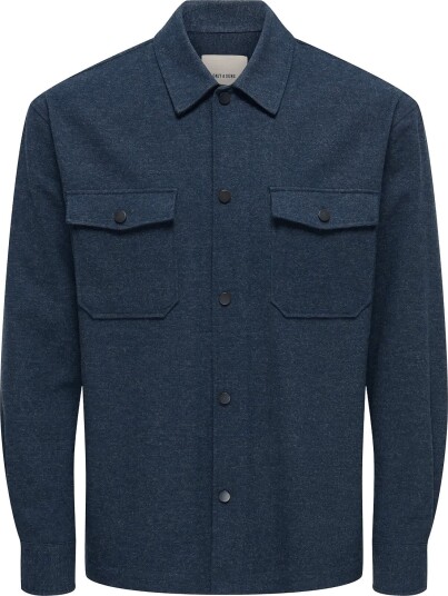 ONLY & SONS Onsmark Brushed 0353 Overshirt Noos Navy XS ONLY & SONS Onsmark Brushed 0353 Overshirt Noos Navy XS