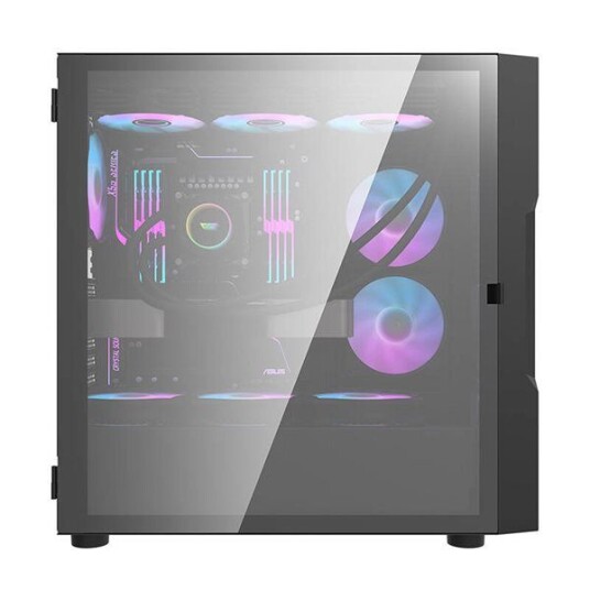 Darkflash DK431 Glass PC-kabinett med 4 RGB-vifter Sort