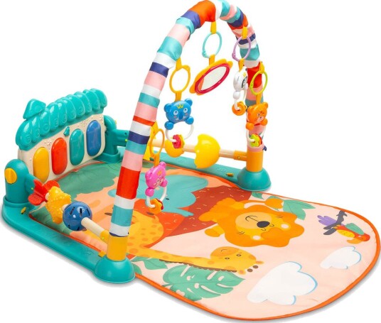 Toyz Zoo Lekematte Med Aktivitetsleker - 73x59x46 cm - Turkis/Flerfarget