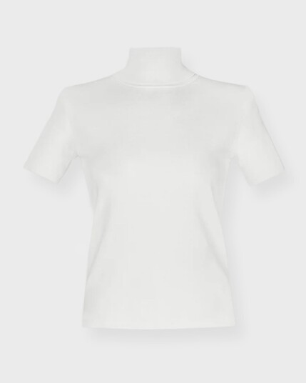 Andiata Pola Polo Neck Knit - Chalk White Hvit XL Andiata Pola Polo Neck Knit - Chalk White Hvit XL
