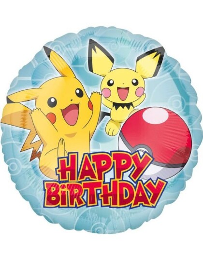 Amscan Happy Birthday Pokemon Folieballong 43 cm