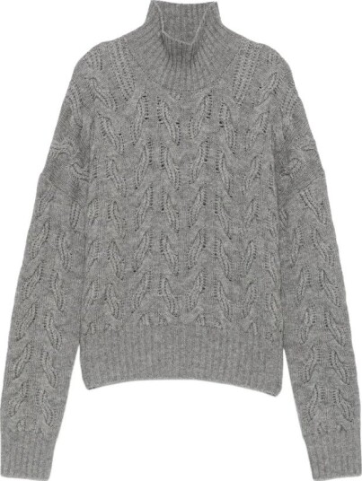 Max Mara Studio Dame Strikkevarer Grå L,