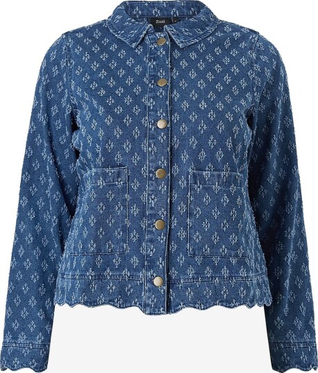 Zizzi Denim jakke Jscallop Blå