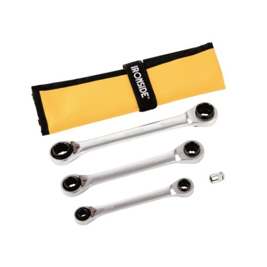 Ironside 117311 Skrallenøkkelsett 4 deler, 8-19 mm, Håndverktøy