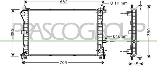 PRASCO FD420R003 Radiator motorkjøling