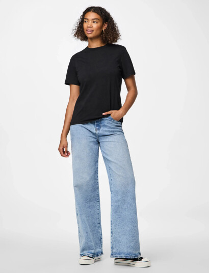 Pieces Pcria Ss Solid Tee Jrs Noos Bc - Black - XL