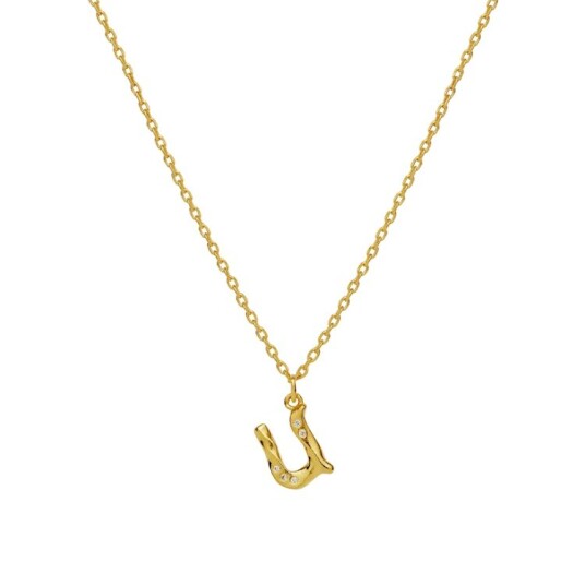 Alphabet Necklace U Forgylt Sølv Sterling 925 40 42.5 45 cm Alphabet Necklace U Forgylt Sølv Sterling 925 40 42.5 45 cm