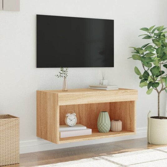 vidaXL TV-benk med LED sonoma eik 60x30x30 cm 8721012257153 vidaXL TV-benk med LED sonoma eik 60x30x30 cm 8721012257153