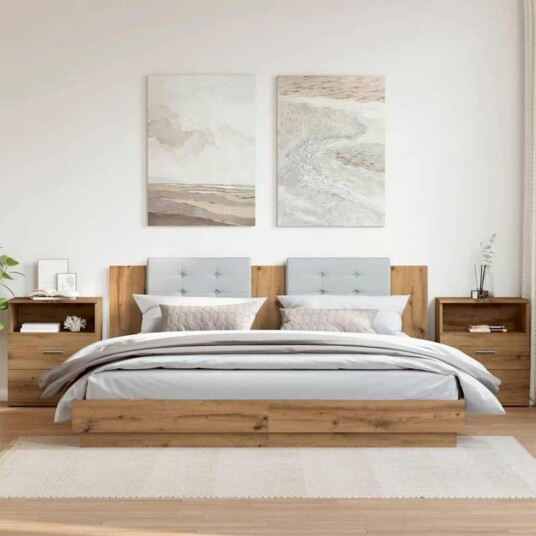  Nattbord 2 stk artisan eik 50x32x60 cm konstruert tre 8721158439208