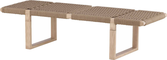 Vind Ängön benk Hvitpigmentert/natur tau 140 cm Hvit