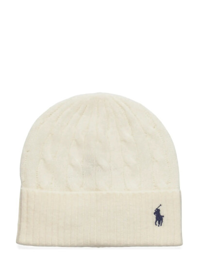 Polo Ralph Lauren Cable-Knit Wool-Cashmere Beanie - Cream - ONE SIZE